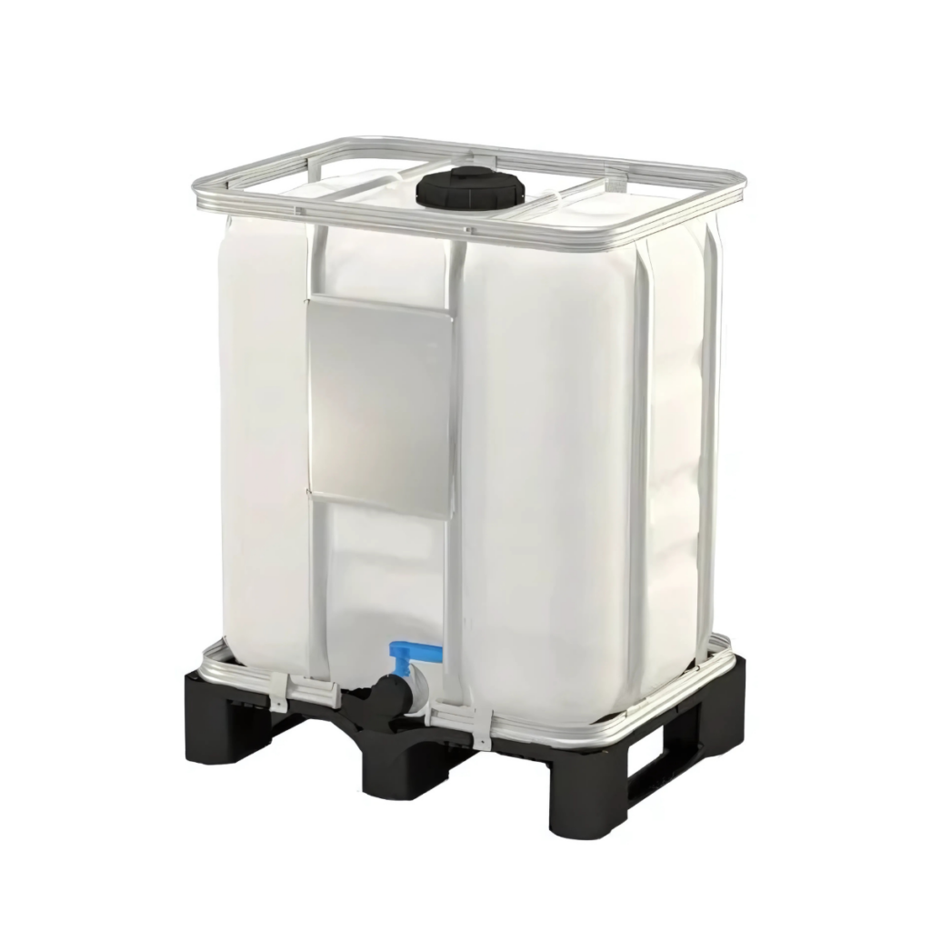 300 L IBC säiliökontti häkkikehikossa adapterilla